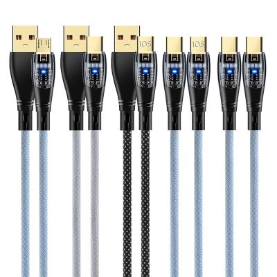 China Etc.electronic Product Mobile Phone PD 100W Transparent Fast Charging Mobile Phone Data Cable For Apple Huawei Super Android Mobile Phone Charging Cable for sale