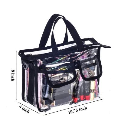 China Custom printed large capacity logo ladies multifunctional portable cosmetic bags travel transparent one-shoulder EVA beach bags for sale