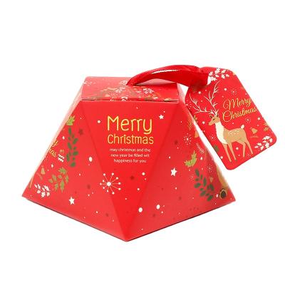 China Recyclable For Christmas Candy Trimmings Gift Wrapping Paper Bag Christma Bow Recycled Handbag Gift Paper Bag Luxury Candy Bag for sale