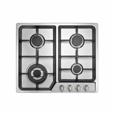 China Hotel Hot Sale 4 Burners Stainless Steel Gas Hob Brushed Cooktop for sale