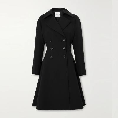 China Anti-wrinkle twill button lapel ladies belt ladies cashmere overcoat casaco de inverno mid-lenath plus size women wool coats for sale