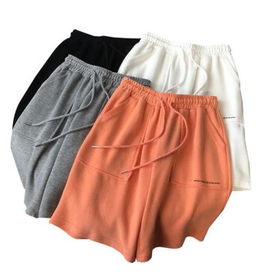 China 2022 summer sportswear jogger drawstring high waist custom cortos girls cotton culottes Anti-wrinkle drawstring sweat casual shorts for women for sale