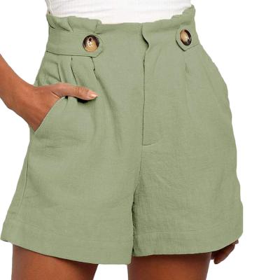 China Anti-Wrinkle 2022 Summer Casual Loose Cotton High Leg Wide Leg Shorts Women's Short Pants Para de cortos mujeres de Pantalones Summer for sale