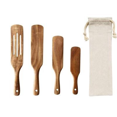 China Sustainable Hot Selling Wooden Cookware Utensil Spatula 5 Pcs Spurtle Set, Teak spurtle set of 5, Spurtle set wood for sale