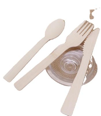 China Hotel Disposable Use Cutlery Takeout Set,Eco-Friendly Package Fork Knife Serving Disposable Bamboo Spoon Cutlery Set for sale