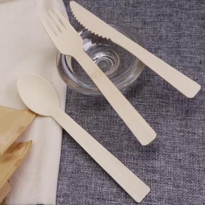 China Wholesale Disposable Bamboo Wooden Knife Spoon Fork Cutlery Set Customized for sale