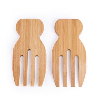 China Sustainable Kitchenware Cutlery Set Eco - Friendly Bamboo Salad Claw Salad Hand for sale