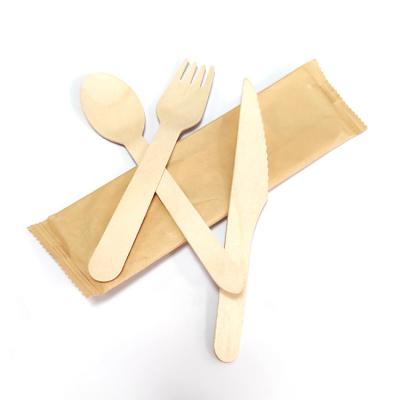 China Restaurant Disposable Hotel Cutlery Takeout Set,Eco-Friendly Package Fork Knife Serving Disposable Bamboo Spoon Cutlery Set for sale