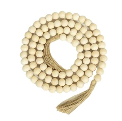 China Viable Natural Wooden Bead Garland Decoration and Holiday Party Natural Decoration for Christmas for sale