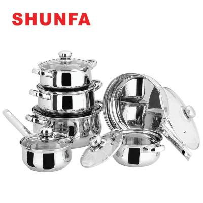 China Viable hot sale good price 12pcs cookware set stainless steel non-stick cookware set cooking set for wholesale for sale