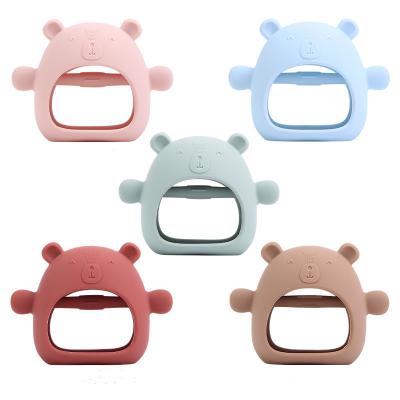 China Soft Toy New Arrival Silicone Bear Mitt Teether Can Be Boiled Baby Hand Anti-eating Protective Silicone Teether Baby for sale