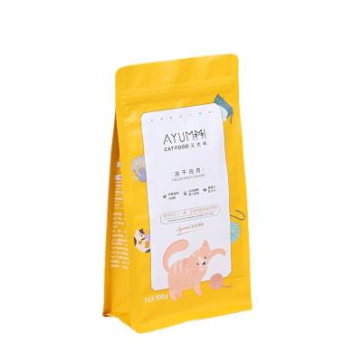 China Custom Printing Moisture Proof Large Size Blue Plastic Foil Dog Pet Food Resealable Ziplock Food Packaging Stand Up Pouch Flat Bottom Bag for sale