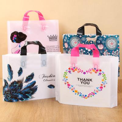 China Wholesale Cheap Moisture Proof Plastic LDPE/HDPE Clothing Shoes Shopping Bag Mailing Bags With Logo With Handle for sale