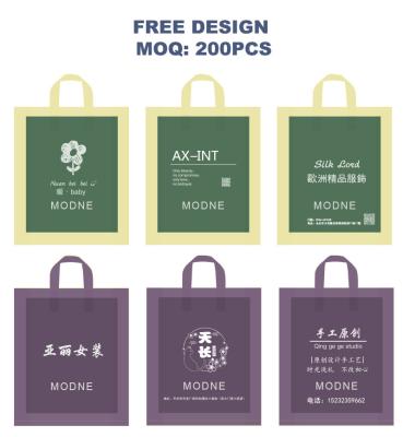 China Custom Wholesale Custom Logo Die Cut Reusable Moisture Proof Shopping Bags, Boutique Store Clothing Shoes Carry Bag Merchandise Packaging Bags for sale