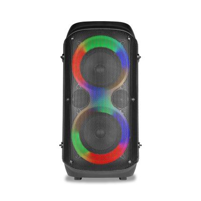 China No LED Light Dual 6.5 Inch BT RGB Audio Active Portable Wireless Outdoor Speaker for sale