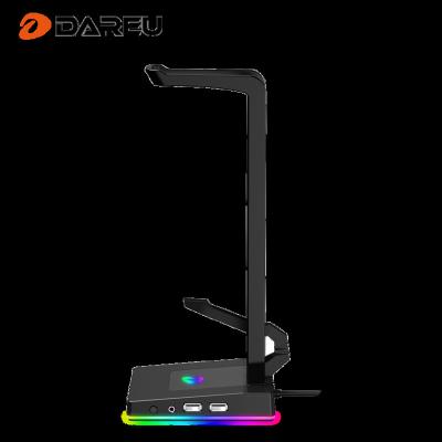 China Headband Dareu RGB Desktop Gaming Headset Stand with Cable Collar Earphone Hanger Earphone Holder with USB Hub and Aux. for the PC, computer for sale