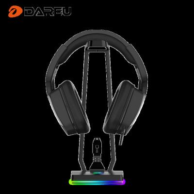 China Headband Dareu EH710X Gaming Headset Stand Hanger RGB Gaming Headset Earphone Stand Headphone Hanger with USB Extension Ports and AUX Port. for sale