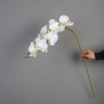 China Hot Sale Artificial Flowers 9 Heads Simulation White Orchid For Home Decoration Wedding Occasion LH-3D-9-05 for sale