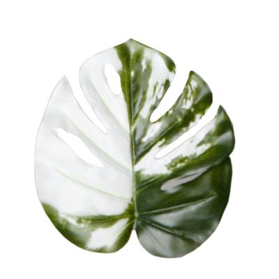 China New Products 14cm Artificial Plastic Monstera Leaves With Vivid Color For Home Decor for sale