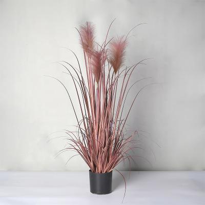 China PVC Artificial Red Leaf Tubular Bonsai Trees Wedding Decorative Stage Mall Restaurant Clothing Store Plant Potted for sale