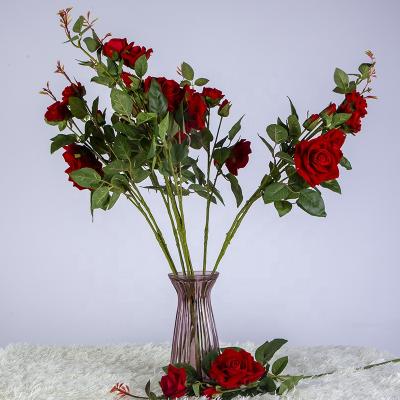 China Mini quality wholesale cheap artificial rose bouquet artificial flower rose flower RH-2-3-1 for sale