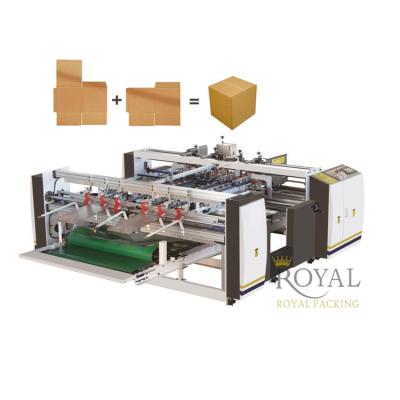 China Corrugated Cardboard EA And 5ply Double Pressing Type Of Cardboard No More Than 6mm Pieces Semi Automatic Folder Gluer Machine For Corrugated Carton Machine for sale