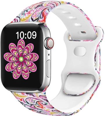 China Colors Can Be Customized Customized Silicone Custom Band Printed Watch Band For Apple Watch Band for sale