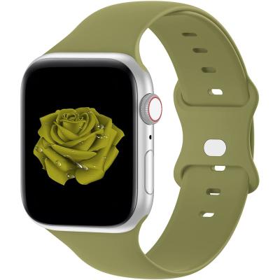 China Fashion \ Dress Sport Luxury Popular Silicone Breathable Band New For Apple Watch 7 6 5 4 Se Silicone 45mm 44mm Luxury Silicone Watch Band for sale