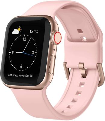 China Fashion\Dress Popular High Quality Popular Silicone Watch Band Soft Rubber Watch Strap For Apple Watch for sale