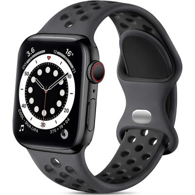 China Fashion\Luxury Popular Hot Selling Apple Watch Silicone Band Series Men Women Durable Soft Sports Strap Dress Breathable Band 7 Se Replacement Strap 6 5 4 for sale