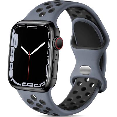 China Fashion \ Dress Sport Silicone Apple Watch Band Replacement Luxury Popular Watch Band 41mm 45mm 38mm 40mm 42mm 44mm For Iwatch Bands Series 4 3 2 1 for sale