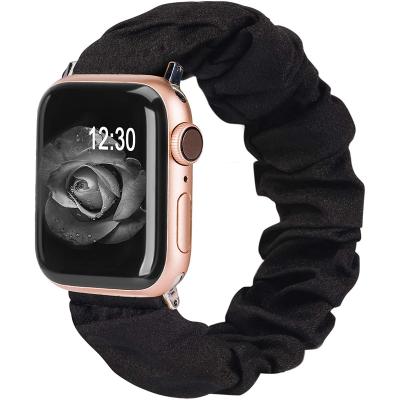 China New Soft Elastic Nylon Watch Strap Woman Custom Printing Elastic Scrunchies Nylon Watch Strap Bands For Apple Watch for sale