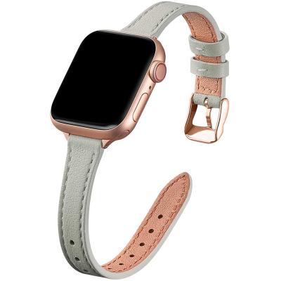 China Fashion Genuine Leather Watch Band \ Dress Luxury Popular Fashion For Women Apple Watch 3/4/6/7/se Leather Straps 38/40/41mm 42/44/45mm for sale