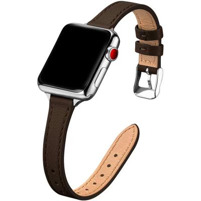 China New Fashion Design Luxury Popular Women\`s Apple Leather Watch Band Real 38 40 41 42 44 45mm,Genuine Leather Band Compatible with Apple Watch Series 7 for sale