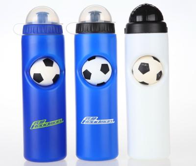 China 700ml Sustainable High Quality Sport Football Handle Plastic Water Bottle With Custom Logo for sale