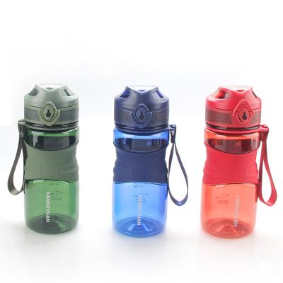 China Sustainable Custom Logo 450ml Sport Tritan Plastic Water Bottle With Flip Top Lid for sale