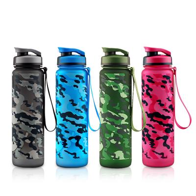 China Newest Hot Viable Sale BPA Free 32oz Gel Fitness Sport Matte Water Bottle With Camouflage Printing for sale