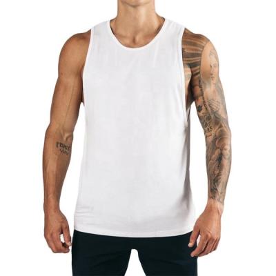 China 100% Cotton High Quality Custom Made Plain QUICK DRY Slim Fit Men's Slim Fit White Sporty Vest Shirt Bodybuilding Vest Vest for sale