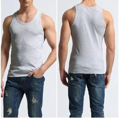 China QUICK DRY Custom Sleeveless Gym Clothing Mens Fitness Clothing Sport Gym White Ribbed Slim Fit Vest For Men Tank Top for sale