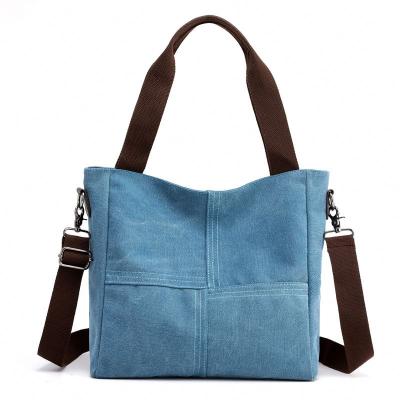 China High Quality Washable Canvas Handbags Lady Cotton Tote Bag Canvas Women Handbag With Shoulder Strap for sale