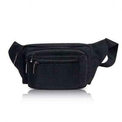 China Custom Water Proof BSCI Logo Running Cycling Fanny Pack Black Waist Bag Increasing Stylish Belt Bag for sale