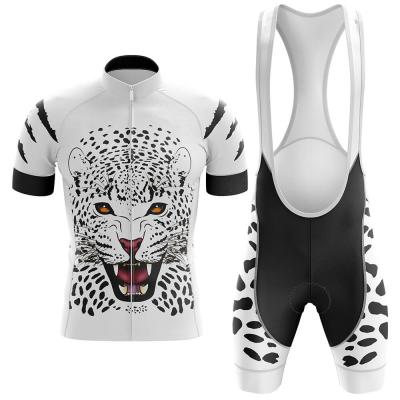 China Cycling Short Set Bike Tank Tops Breathable Leopard Bib Summer Bib Cycling Short Set Quick Dry Custom Cycling Wear for sale