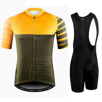 China Breathable Sublimation Printing Pro Team Bike Jersey Cycling Wear Men Cycling Bib Shorts Set for sale