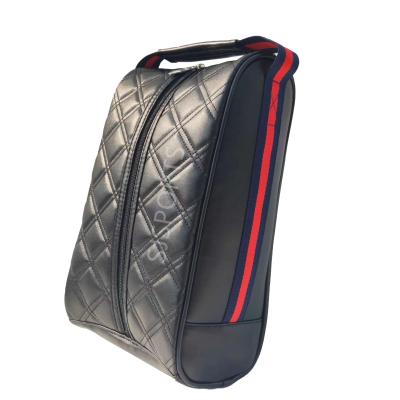 China Protective Custom Golf Shoes Bags PU Leather Golf Pouch For Shoes OEM Sport Carry Bag for sale