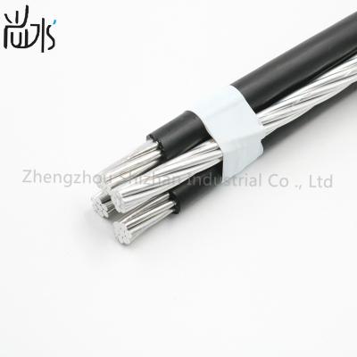 China Overhead ABC cable duplex,triplex,quadruplex service drop ,XLPE insulated aluminium 4 core conductor overhead aerial electric power ca for sale