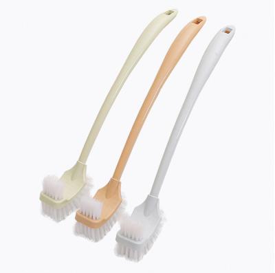 China Sustainable Wholesale Double Sided Toilet Brush Long Handle Plastic Toilet Cleaning Brush for sale