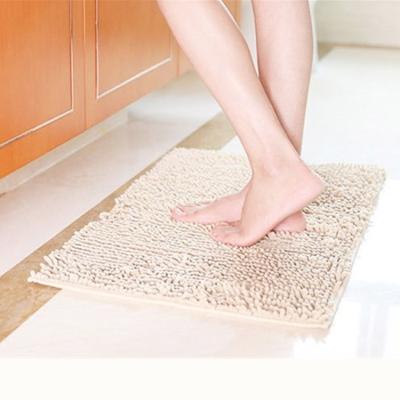 China Viable Wholesale Customize Cheap Anti-Slip Size Microfiber Chenille Bath Mat Bathroom Mat for sale