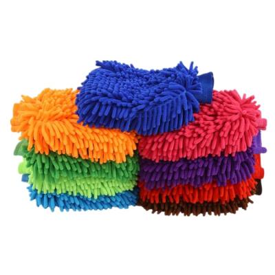 China High Quality Environmentally Friendly Chenille Scratchless Car Microfiber Washing Glove for sale