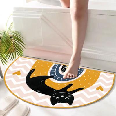 China Household Non Slip Semicircle Cartoon Toilet Mat Anti Slip Mat Bathroom for sale