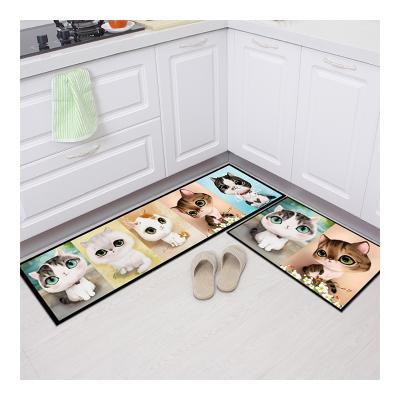 China Multifunctional Waterproof Household Anti Fatigue PVC Customized Printed Non Slip Washable Floor Kitchen Mat for sale